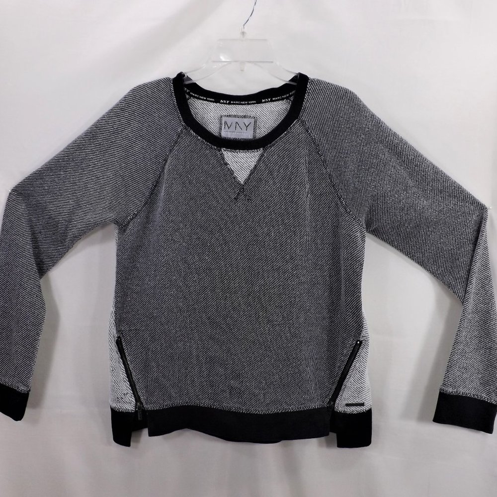 NWOT Andrew Marc MNY Alluringly Androgynous w Zipper Sides Sweatshirt Pullover L
